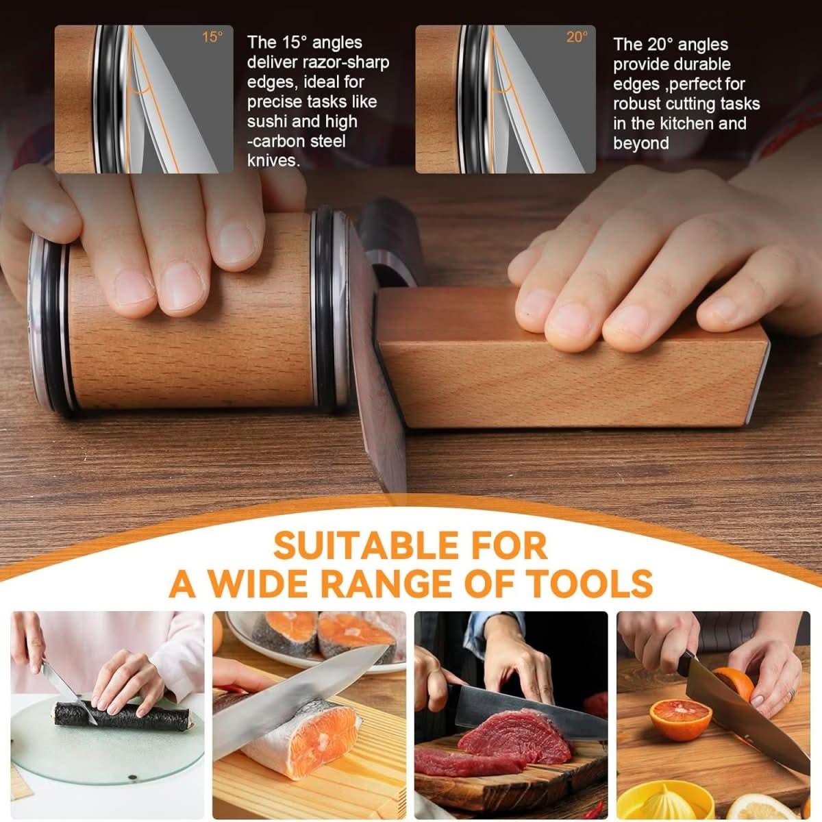 Sharpedge Pro – Diamond-Coated Knife Sharpener with Roll Mechanism for Effortless Precision