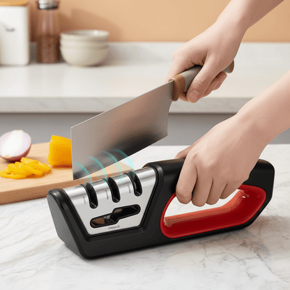 SHARPFLEX – 4-in-1 Knife Sharpener & Scissors Polisher – Ergonomic Kitchen Tool