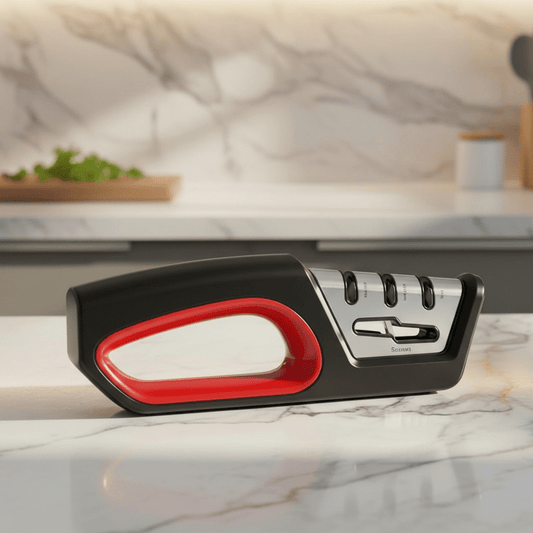 SHARPFLEX – 4-in-1 Knife Sharpener & Scissors Polisher – Ergonomic Kitchen Tool