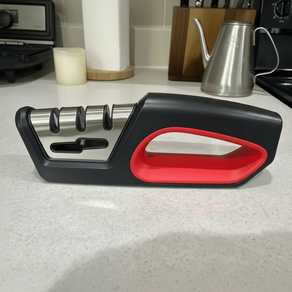 SHARPFLEX – 4-in-1 Knife Sharpener & Scissors Polisher – Ergonomic Kitchen Tool