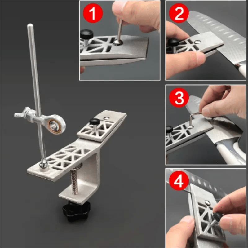 SHARPLINE – Precision Manual Knife Sharpener with Adjustable Rotatable Clamp for All Blades
