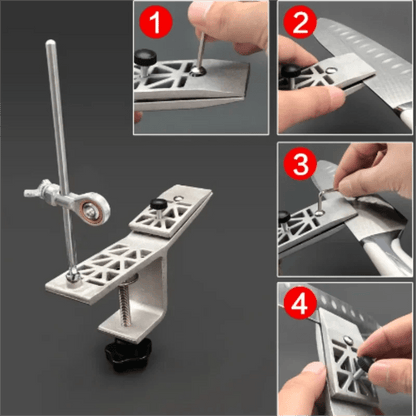SHARPLINE – Precision Manual Knife Sharpener with Adjustable Rotatable Clamp for All Blades