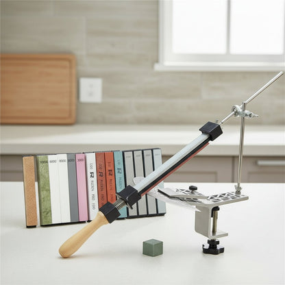 SHARPLINE – Precision Manual Knife Sharpener with Adjustable Rotatable Clamp for All Blades