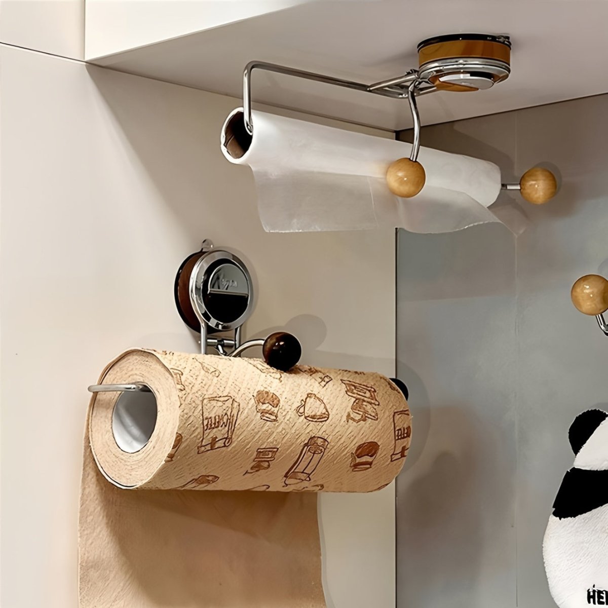 SMARTROLL – No-Drill Stainless Steel Paper Towel Holder with Removable Suction Base