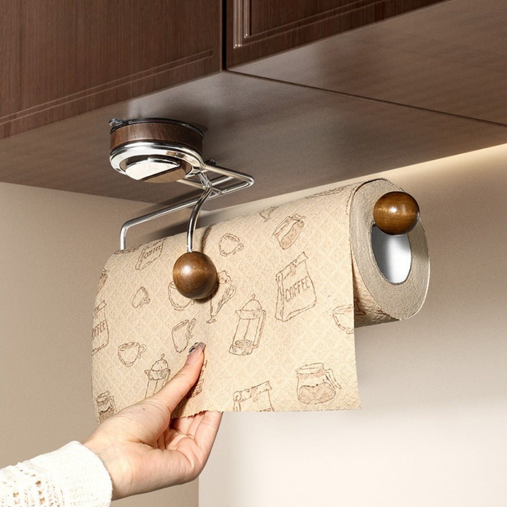 SMARTROLL – No-Drill Stainless Steel Paper Towel Holder with Removable Suction Base