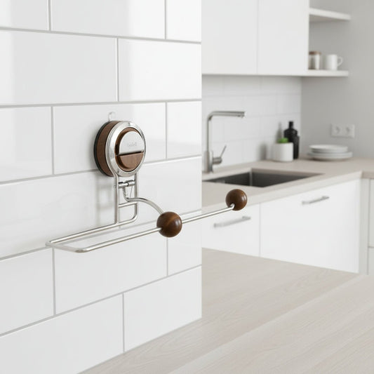SMARTROLL – No-Drill Stainless Steel Paper Towel Holder with Removable Suction Base