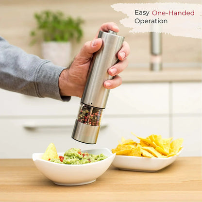 SPEEDSPICE – Electric Salt and Pepper Grinder Set with One-Handed Operation and Built-In Light