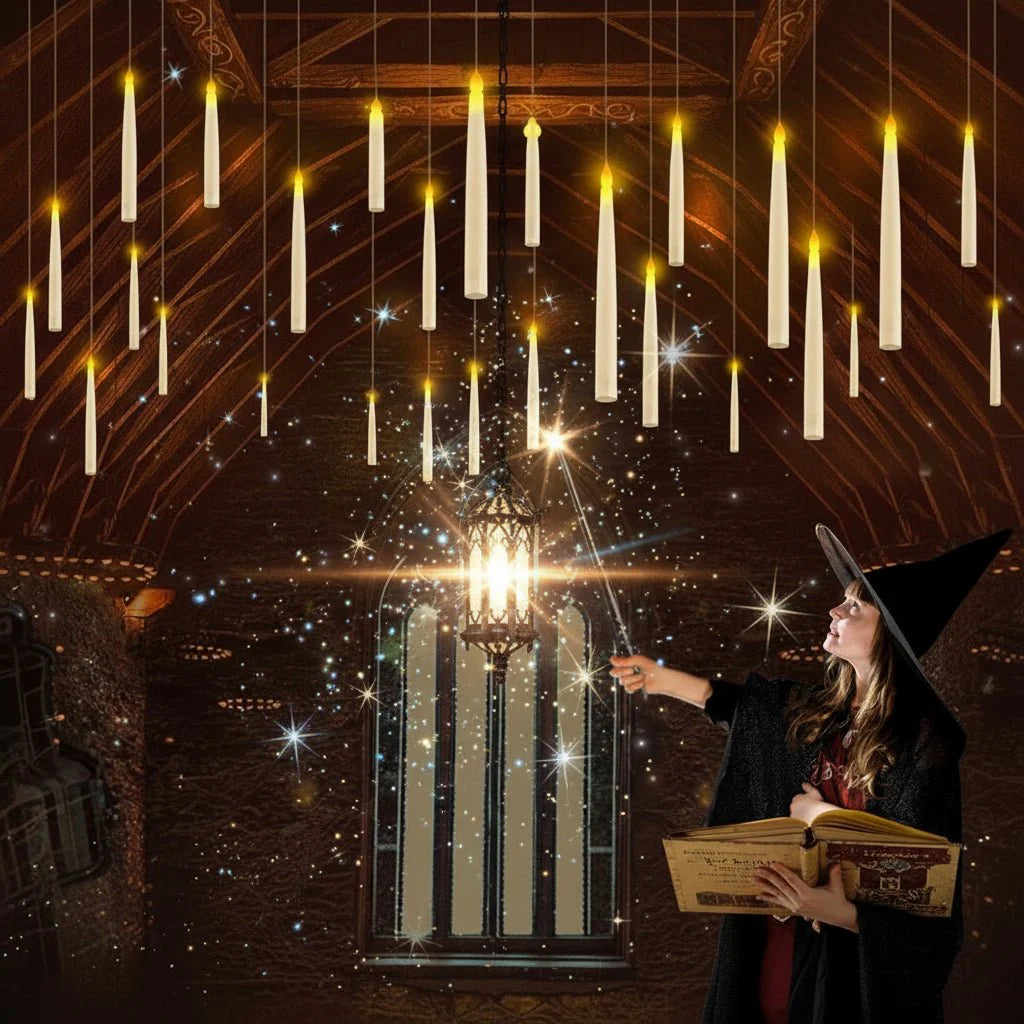 SPELLFLAME – Battery Operated Flameless Floating Candles with Magic Wand Remote
