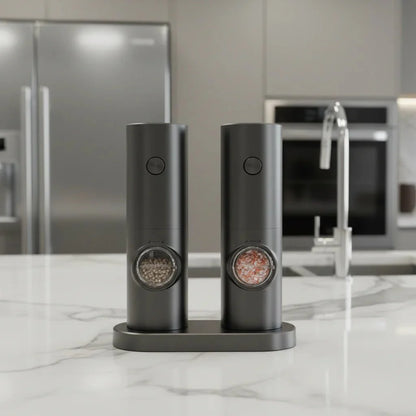 SPICEDUO – Electric Salt and Pepper Grinder Set with Adjustable Coarseness