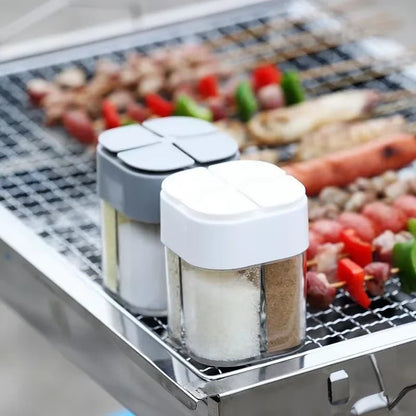 SPICETREK – 4-in-1 Travel Spice Dispenser Compact Durable for Camping Meals