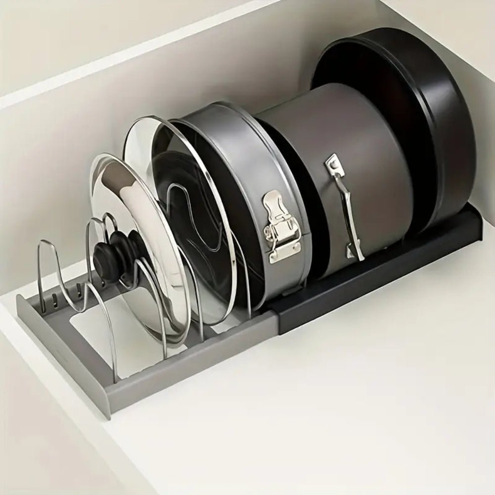 STABLECHEF – Adjustable Metal Kitchen Organizer with Secure Grip