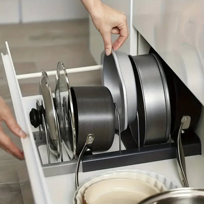 STABLECHEF – Adjustable Metal Kitchen Organizer with Secure Grip