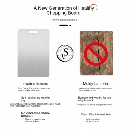 STEELCLEAN – Antibacterial Stainless Steel Cutting Board for Hygienic Food Prep