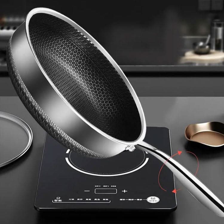 FERROFLAME – Stainless Steel Frying Pan with Honeycomb Heat Distribution