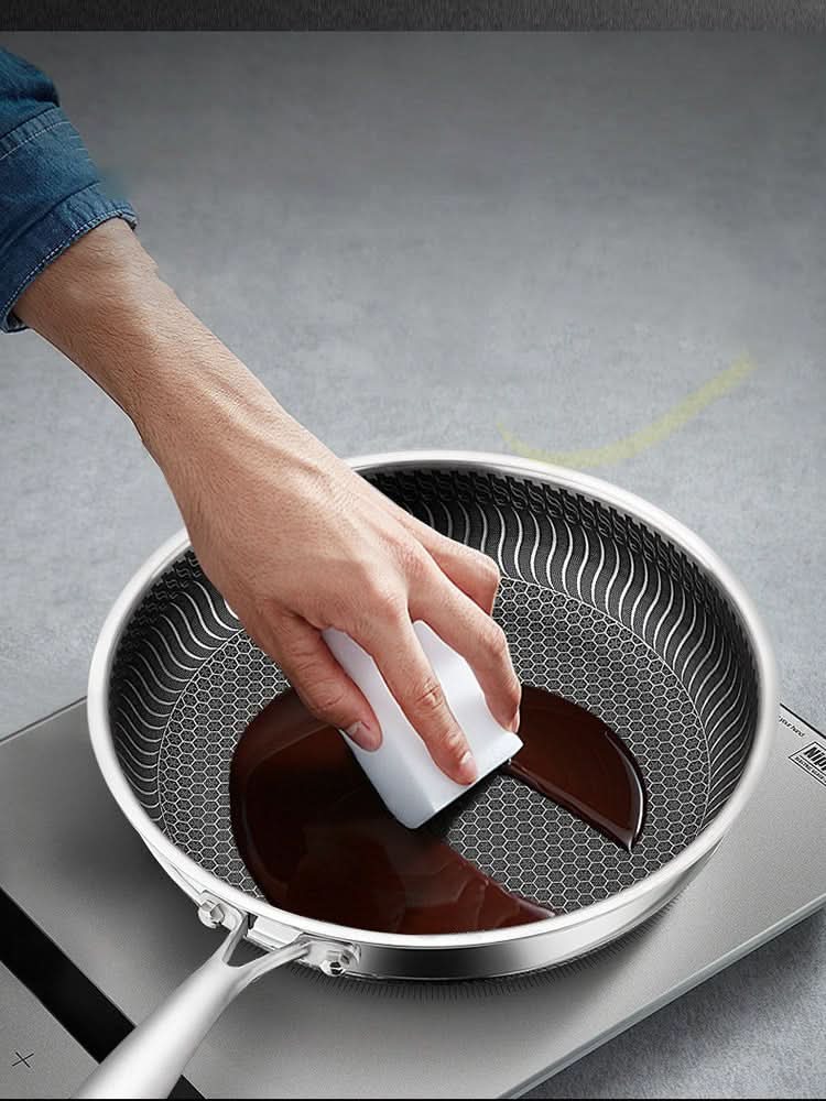 FERROFLAME – Stainless Steel Frying Pan with Honeycomb Heat Distribution