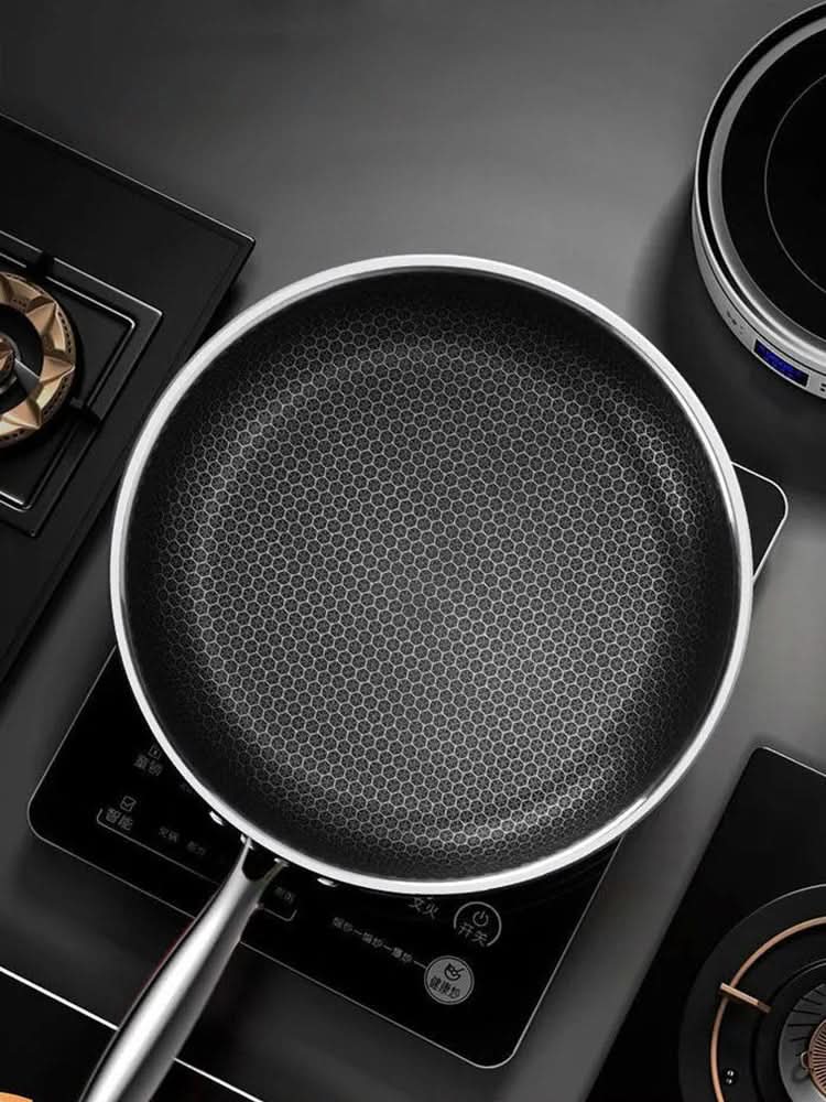 FERROFLAME – Stainless Steel Frying Pan with Honeycomb Heat Distribution