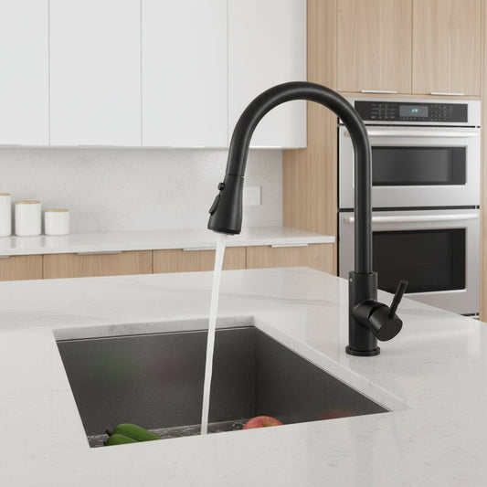 STEELLINE – High Arc Pull-Out Kitchen Faucet with Clean Minimalist Look