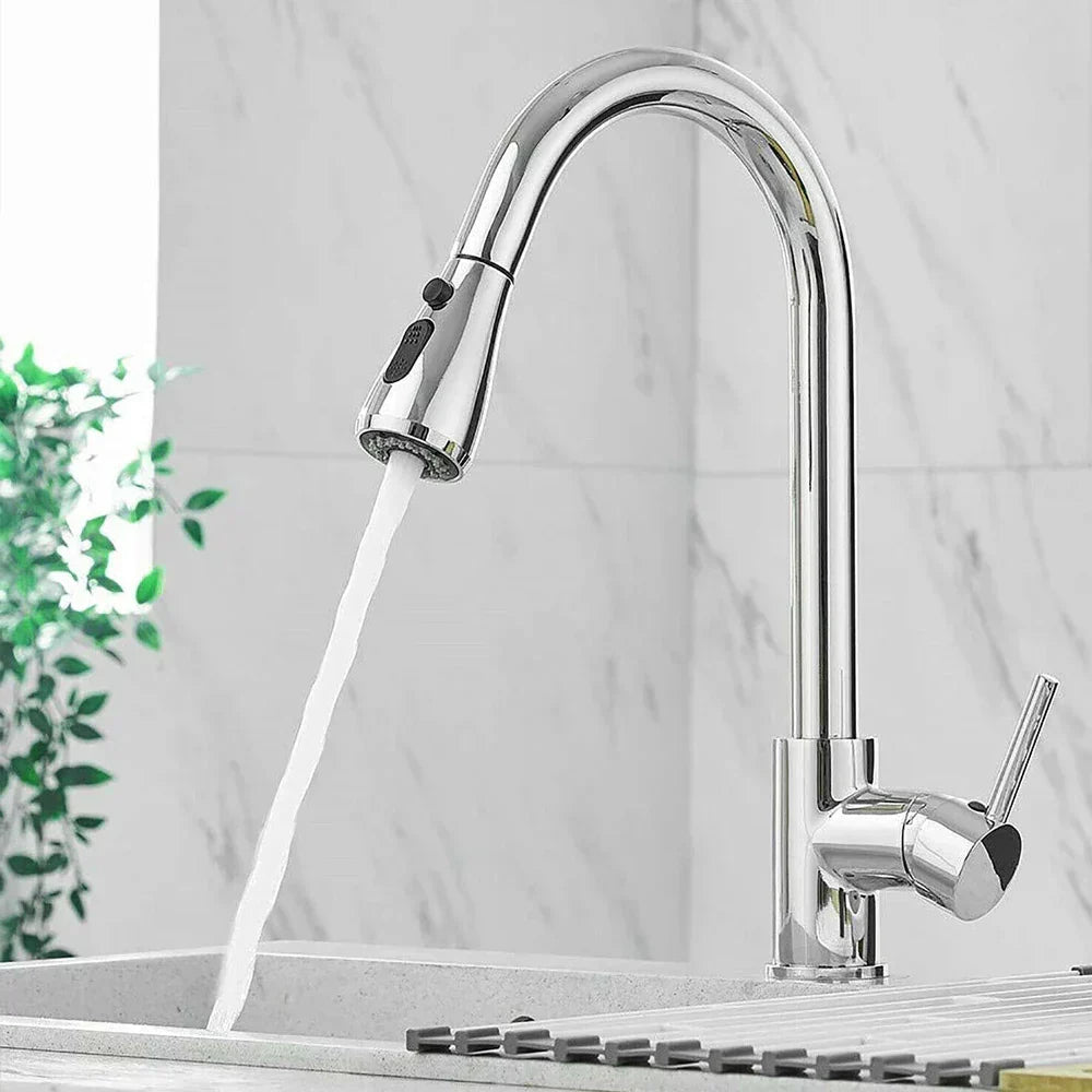 STEELLINE – High Arc Pull-Out Kitchen Faucet with Clean Minimalist Look