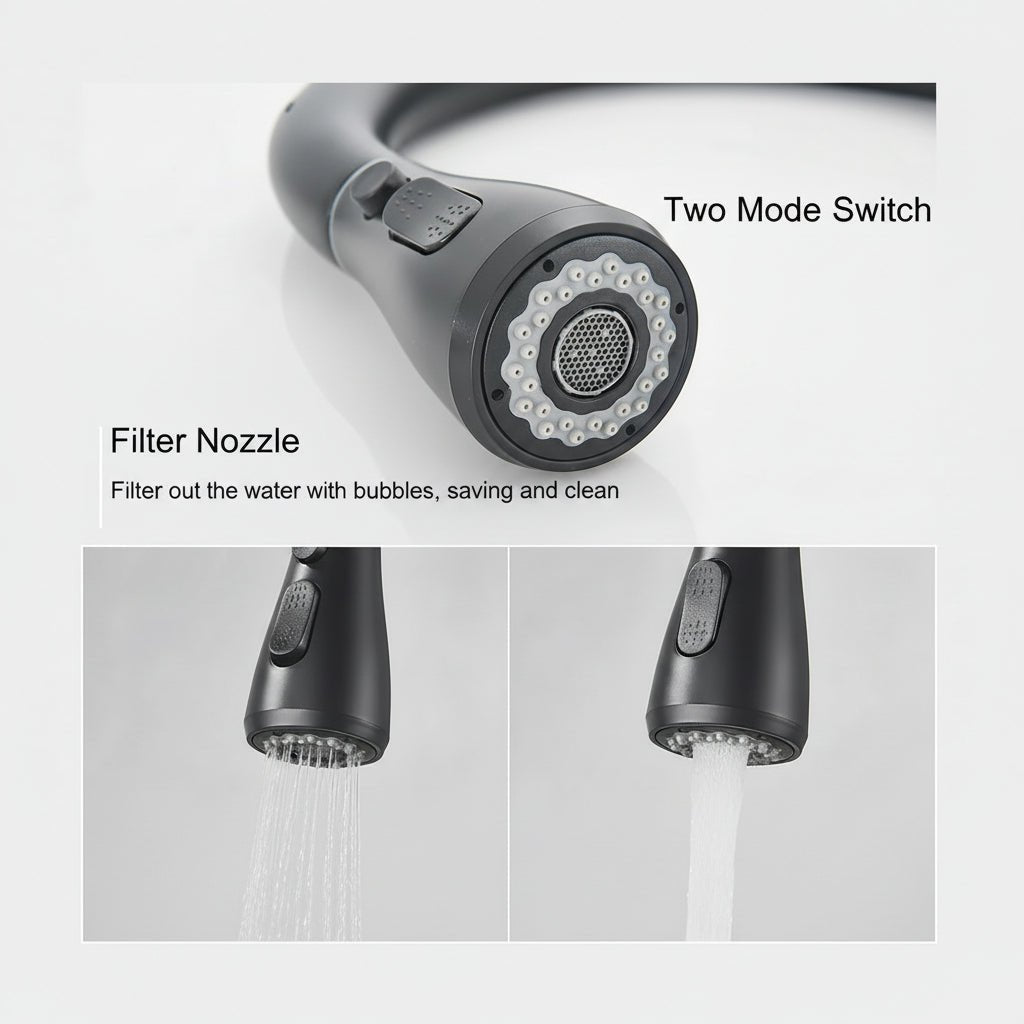 STEELLINE – High Arc Pull-Out Kitchen Faucet with Clean Minimalist Look