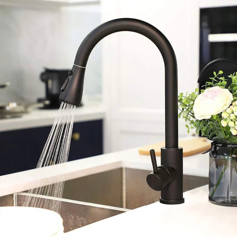 STEELLINE – High Arc Pull-Out Kitchen Faucet with Clean Minimalist Look