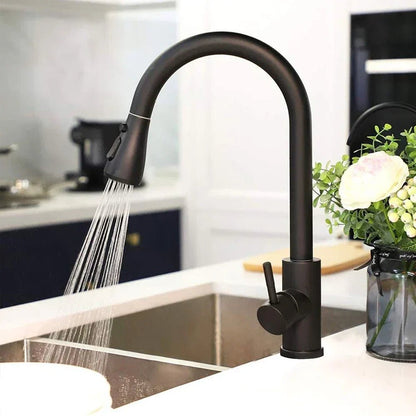 STEELLINE – High Arc Pull-Out Kitchen Faucet with Clean Minimalist Look