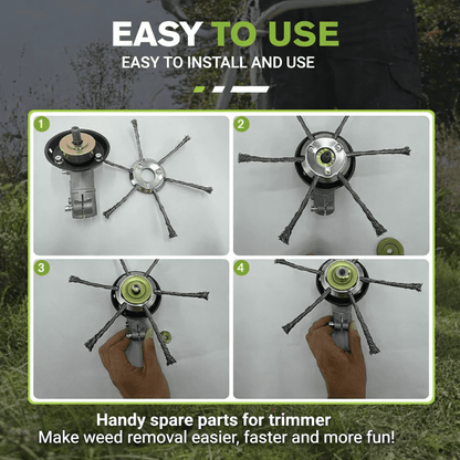 STEELSWEEP – Universal Carbon Steel Brush Head for Heavy-Duty Trimming and Cleaning