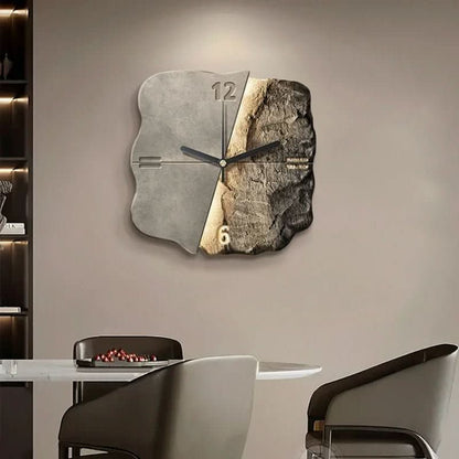 StoneAura – Modern Sandstone-Effect Wall Clock with Silent Quartz