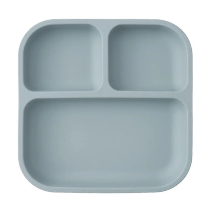 SUCTIONLOCK PLATE – Silicone Divided Square Plate for Toddlers with Strong Suction Base (BPA Free)
