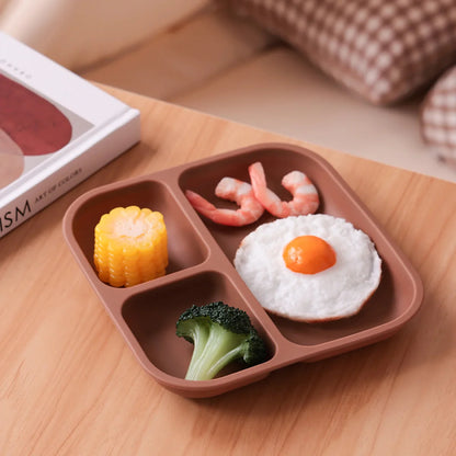 SUCTIONLOCK PLATE – Silicone Divided Square Plate for Toddlers with Strong Suction Base (BPA Free)