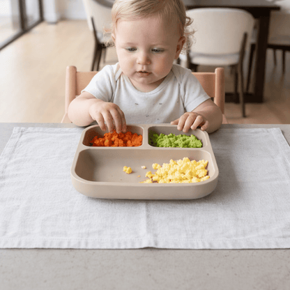 SUCTIONLOCK PLATE – Silicone Divided Square Plate for Toddlers with Strong Suction Base (BPA Free)