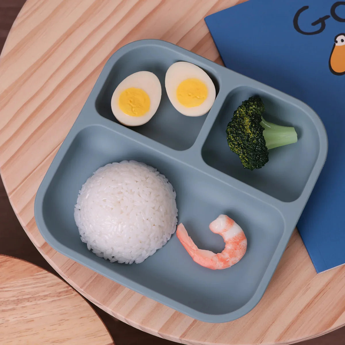 SUCTIONLOCK PLATE – Silicone Divided Square Plate for Toddlers with Strong Suction Base (BPA Free)