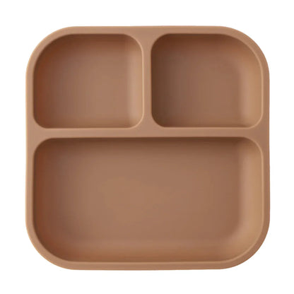 SUCTIONLOCK PLATE – Silicone Divided Square Plate for Toddlers with Strong Suction Base (BPA Free)