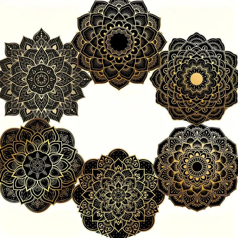 TABLEVA – Elegant Round Wooden Coaster with Mandala Design