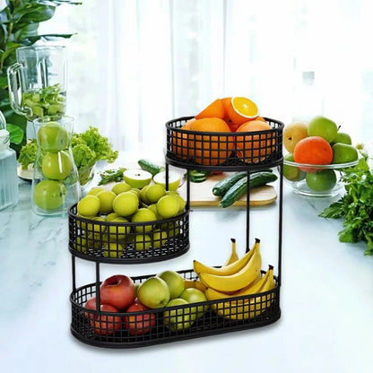 TIERSTACK – Multi-Tier Fruit & Snack Storage Basket for Kitchens, Sleek Design