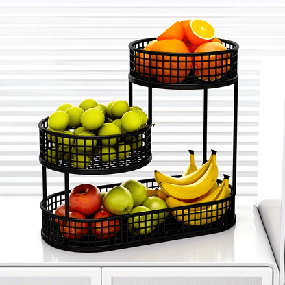 TIERSTACK – Multi-Tier Fruit & Snack Storage Basket for Kitchens, Sleek Design