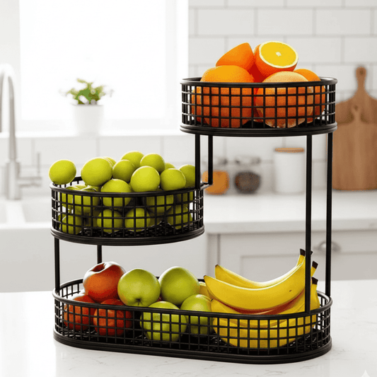 TIERSTACK – Multi-Tier Fruit & Snack Storage Basket for Kitchens, Sleek Design