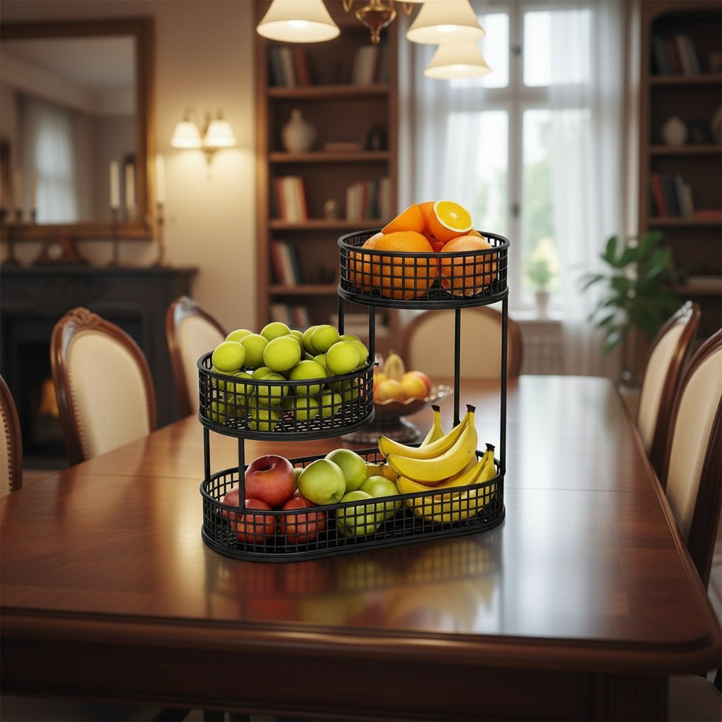 TIERSTACK – Multi-Tier Fruit & Snack Storage Basket for Kitchens, Sleek Design