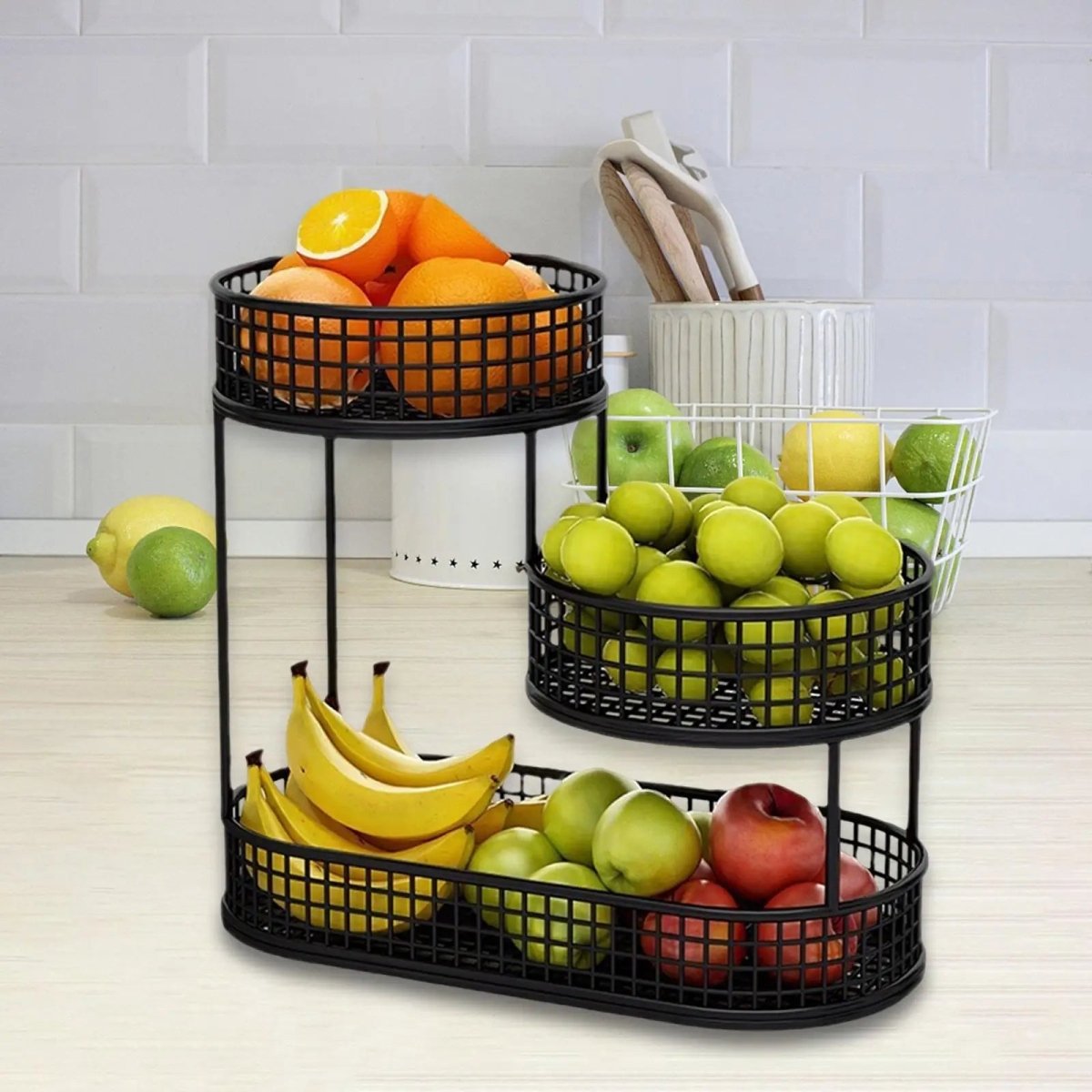 TIERSTACK – Multi-Tier Fruit & Snack Storage Basket for Kitchens, Sleek Design