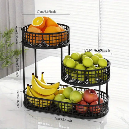 TIERSTACK – Multi-Tier Fruit & Snack Storage Basket for Kitchens, Sleek Design