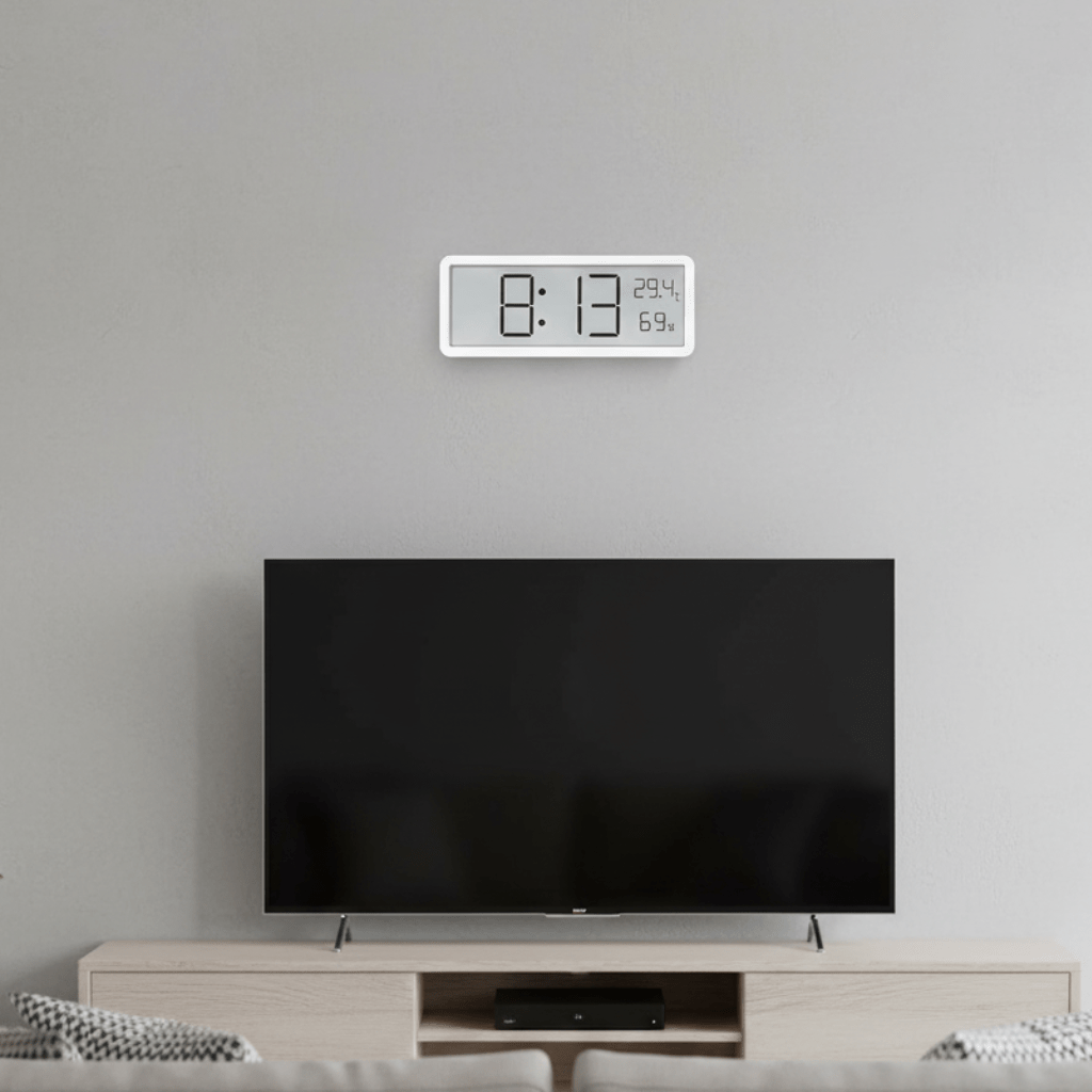 TIMESENSE – Large Digital Wall Clock with LED Display and Climate Sensor