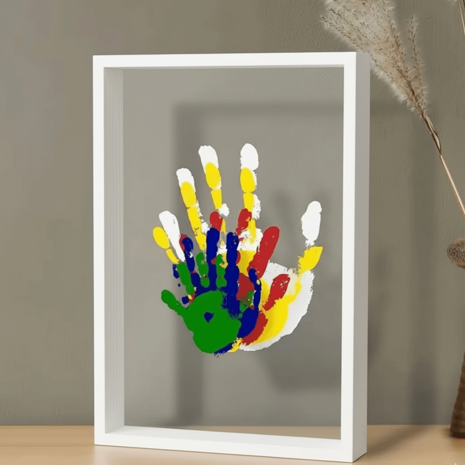 TINY HANDS – Baby Keepsake Frame for Handprints & Footprints with Safe Clay & Wooden Design
