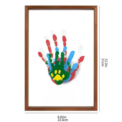 TINY HANDS – Baby Keepsake Frame for Handprints & Footprints with Safe Clay & Wooden Design
