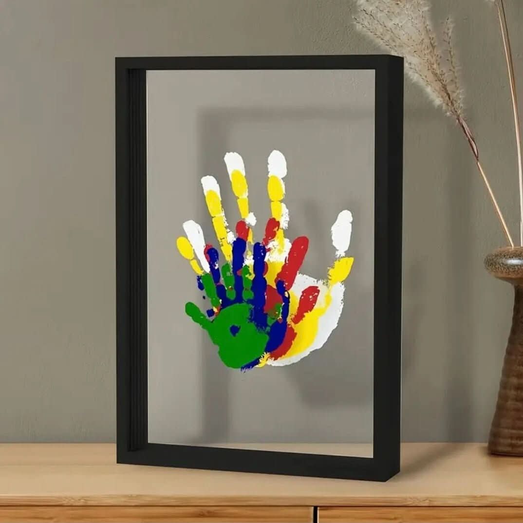 TINY HANDS – Baby Keepsake Frame for Handprints & Footprints with Safe Clay & Wooden Design