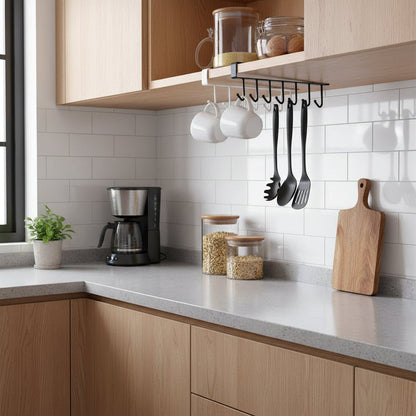 UTILIRACK – Under Cabinet Hook Rail for Utensils & Cookware