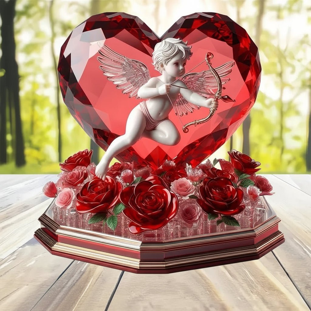 VALENTIA – Elegant Cupid and Rose Heart Decoration for Valentine’s Day Gifting