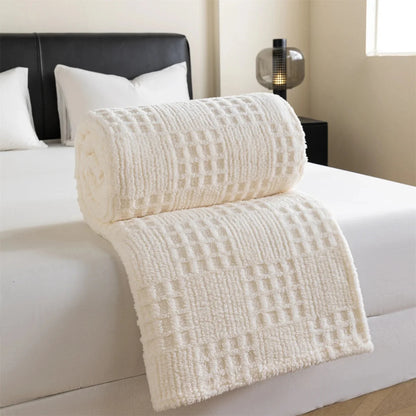 VELVETERRA – Thick Velvet Waffle Blanket for Warm Everyday Comfort