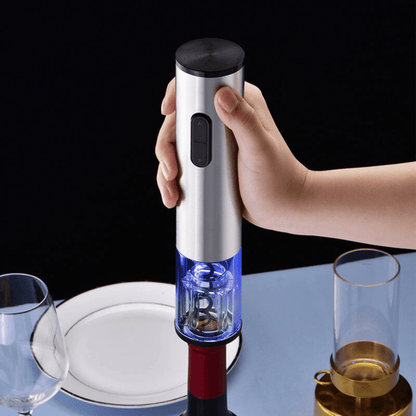 Vinolux 4-in-1 Electric Wine Opener Set – Corkscrew, Foil Cutter, Aerator & Vacuum Stopper