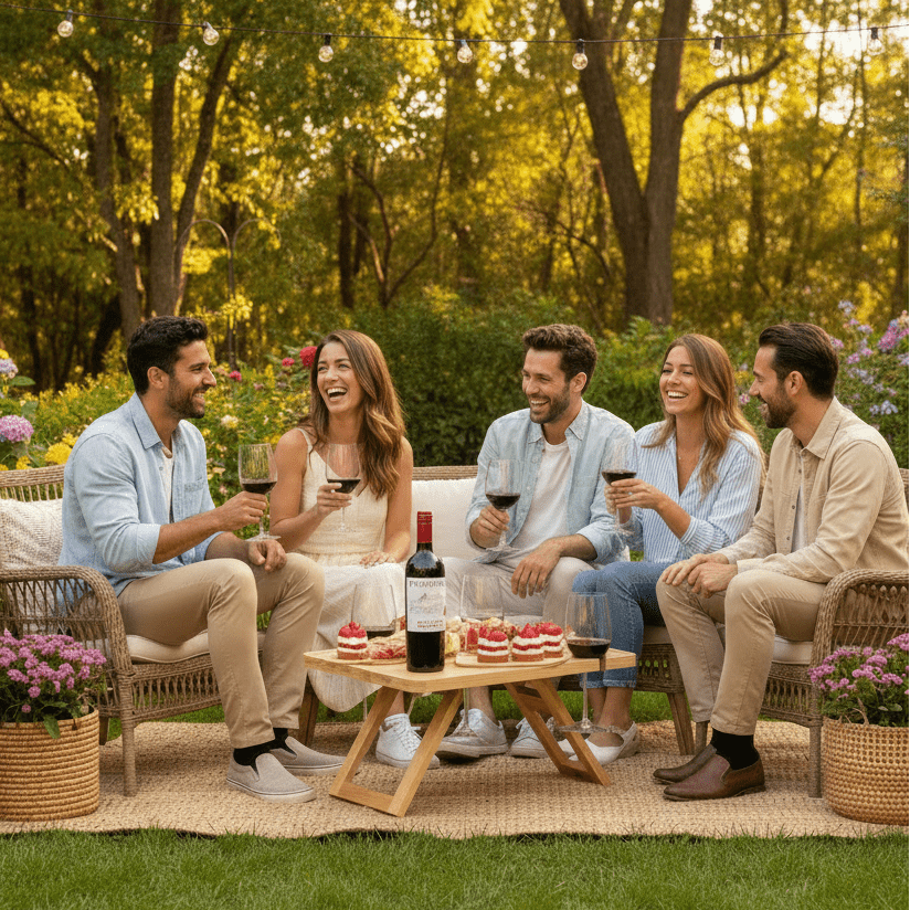 VINTASTYLE – Folding Wine Picnic Table with Glass Holders for Refined Outdoor Dining