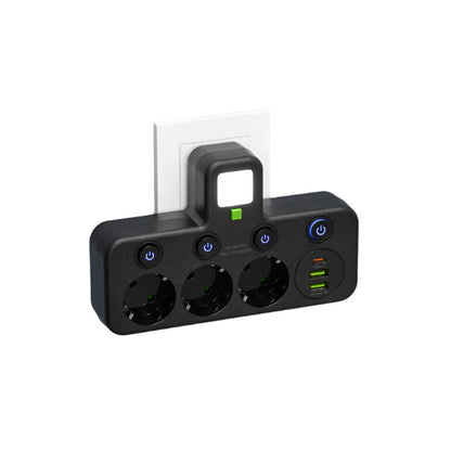 VOLTARA – Compact 4-Socket Extension with USB Charging & Safety Lock