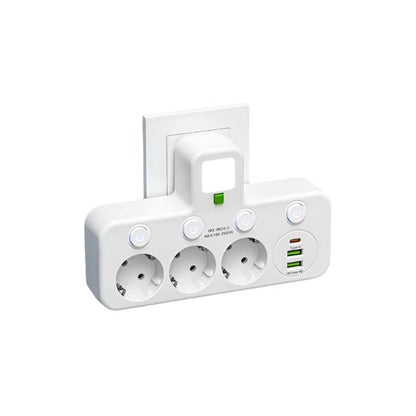 VOLTARA – Compact 4-Socket Extension with USB Charging & Safety Lock